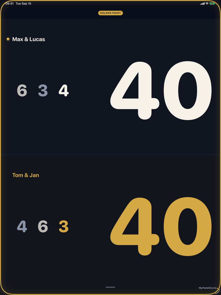 Scoreboard mode next to the court.
