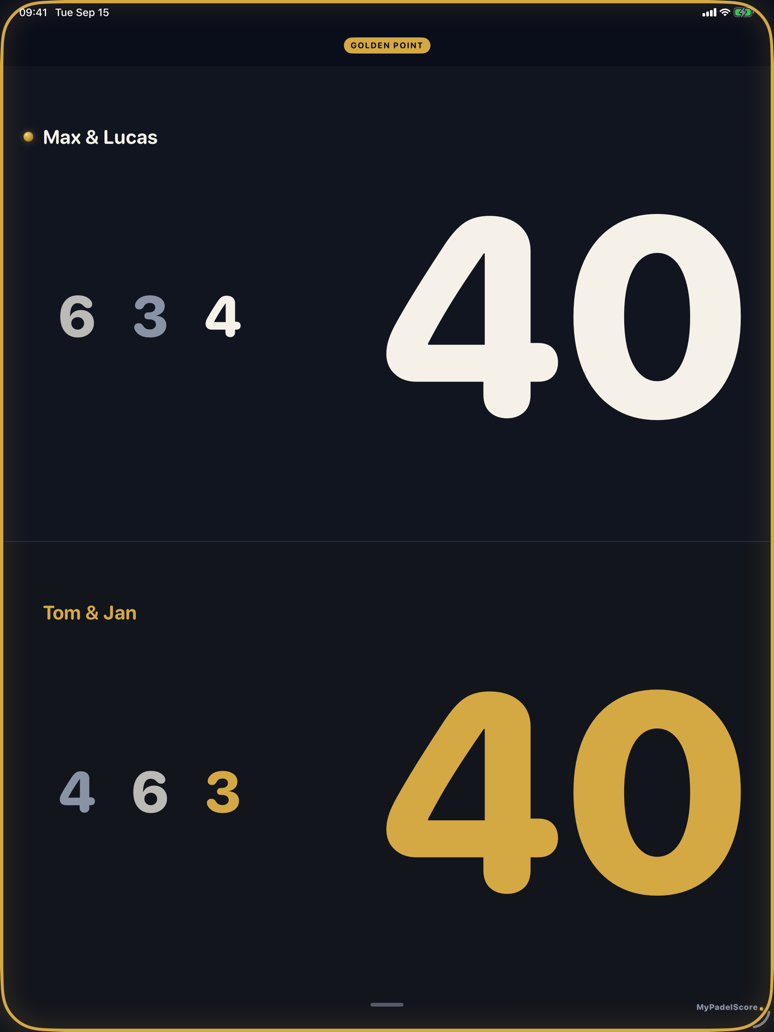 Scorebord-modus naast de baan.