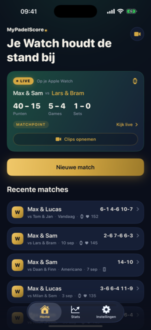 Kijk live mee met je Watch op je telefoon.