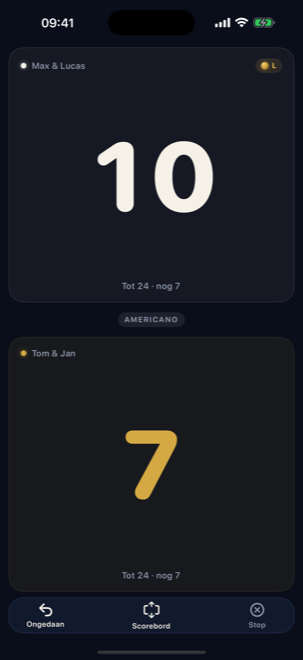 Americano op iPhone, gelijkspel inbegrepen.