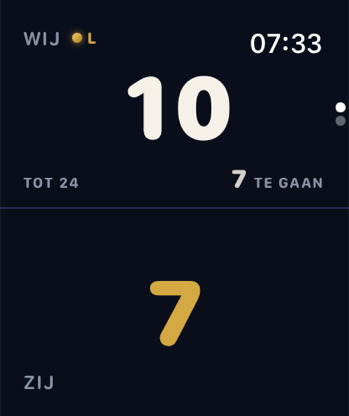 Americano: punten te gaan, service per vier.